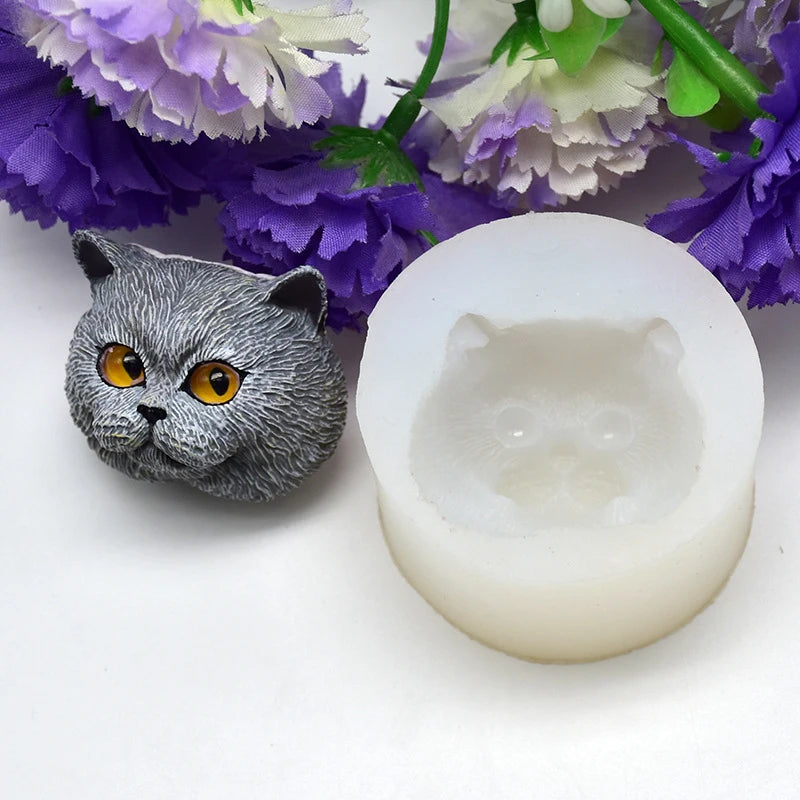 3D Cute Cat Silicone Mold Soap Making Tools DIY Silicone Molds For Candle Cake Baking Mould Aromatherapy Decoration Clay Crafts