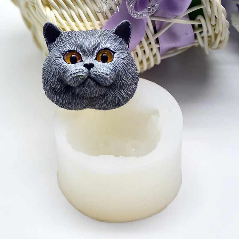3D Cute Cat Silicone Mold Soap Making Tools DIY Silicone Molds For Candle Cake Baking Mould Aromatherapy Decoration Clay Crafts