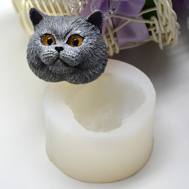 3D Cute Cat Silicone Mold Soap Making Tools DIY Silicone Molds For Candle Cake Baking Mould Aromatherapy Decoration Clay Crafts