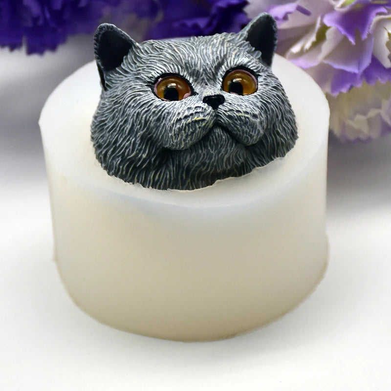 3D Cute Cat Silicone Mold Soap Making Tools DIY Silicone Molds For Candle Cake Baking Mould Aromatherapy Decoration Clay Crafts