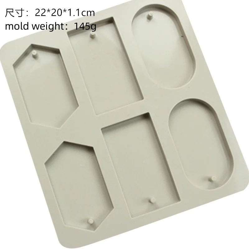 DIY Soap Mold Silicone Mold 6-cavity Wax Label Gypsum Hanging Solid Bottom Plate Silicone Mold Handmade Hexagonal Epoxy Soap