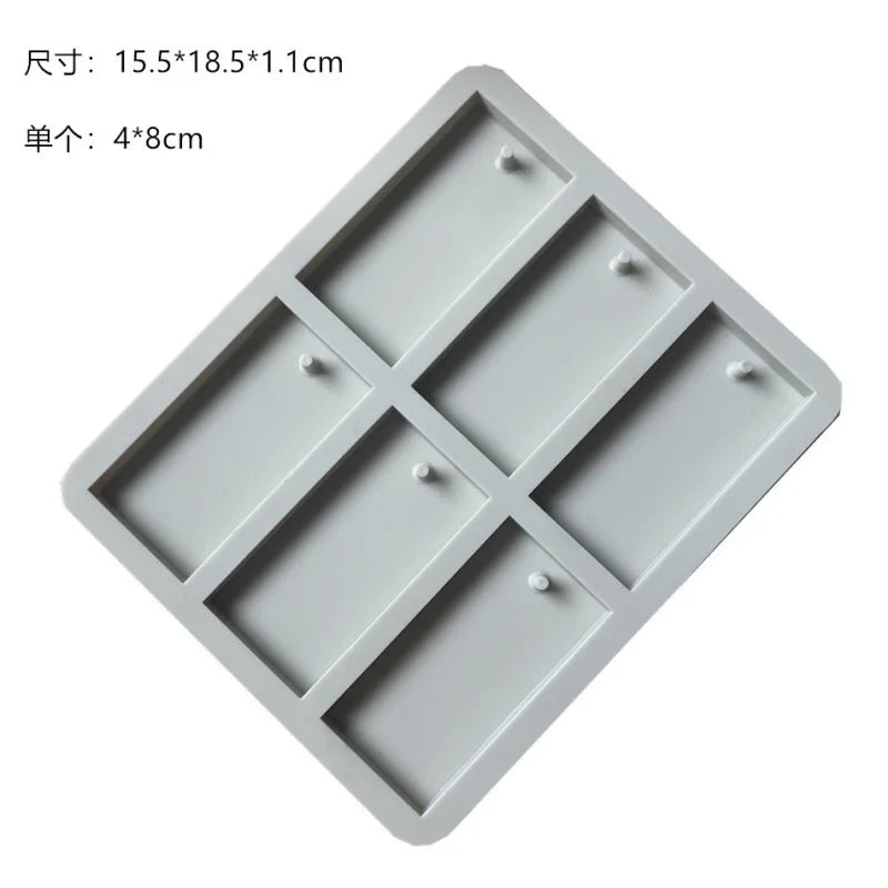 DIY Soap Mold Silicone Mold 6-cavity Wax Label Gypsum Hanging Solid Bottom Plate Silicone Mold Handmade Hexagonal Epoxy Soap