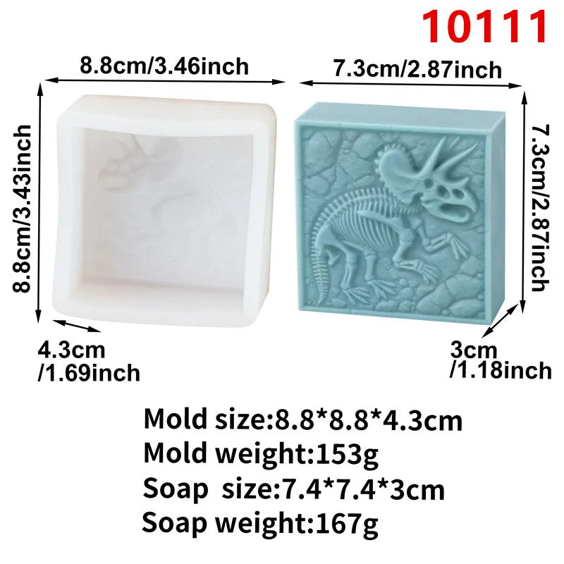 Dino Bones Fossil Skeleton Silicone Soap Mold DIY Dinosaur Gypsum Resin Handmade Crafts Making Mould Halloween Decorative Mould