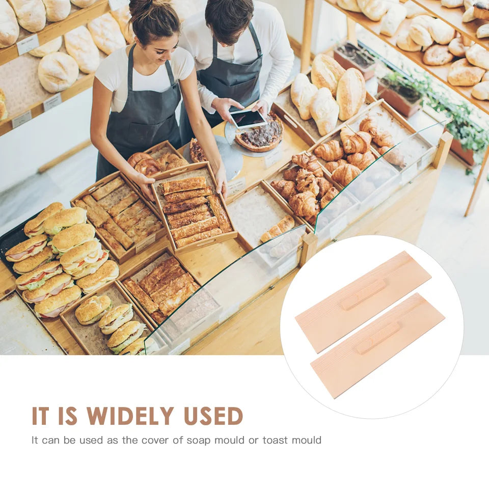 2Pcs Solid Wood Cover for Toast Mold Wooden Lid for Soap Making Premium Reusable DIY Craft Accessory Mold Cover