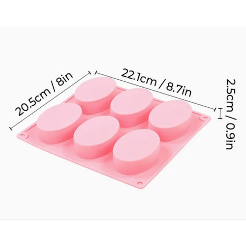 6 Cavity Silicone Soap Molds Oval Shape DIY Soap-making Supplies Handmade Chocolate Cake Mould Soap Making Tools Birthday Gifts