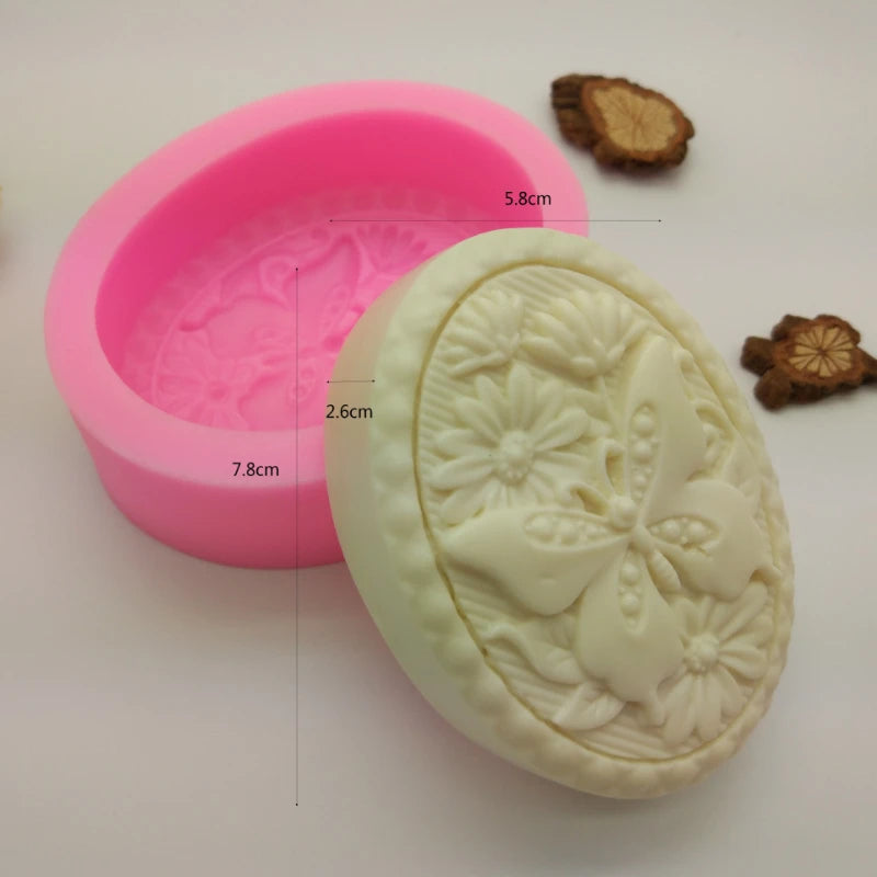 Silicone Soap Mold Flower & Butterfly Plant Pattern Cake Decoration Molds for Aroma Gypsum Chocolate & Mousse Gift Making Tool