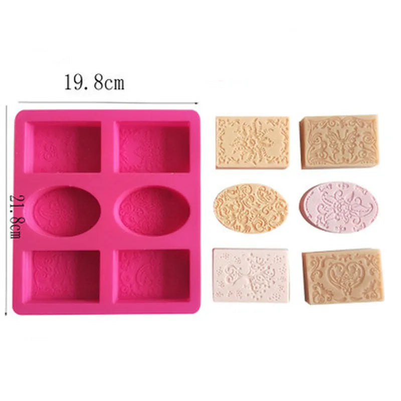 6 Holes 3D Silicone Soap Mold Soap Making Moulds Supplies Candle Form Resin Craft Home Decor