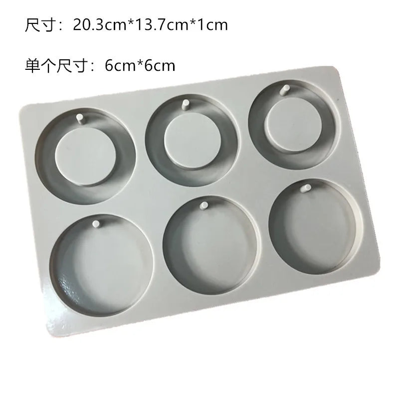 DIY Soap Mold Silicone Mold 6-cavity Wax Label Gypsum Hanging Solid Bottom Plate Silicone Mold Handmade Hexagonal Epoxy Soap