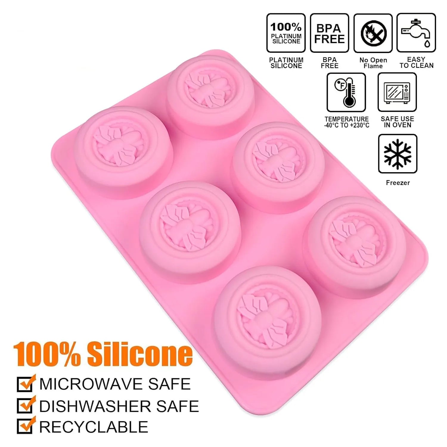 Bee Silicone Soap Molds Oval & Rectangle diy handmadde loaf mould for Soap ice Candle Muffin Loaf Brownie Cornbread making