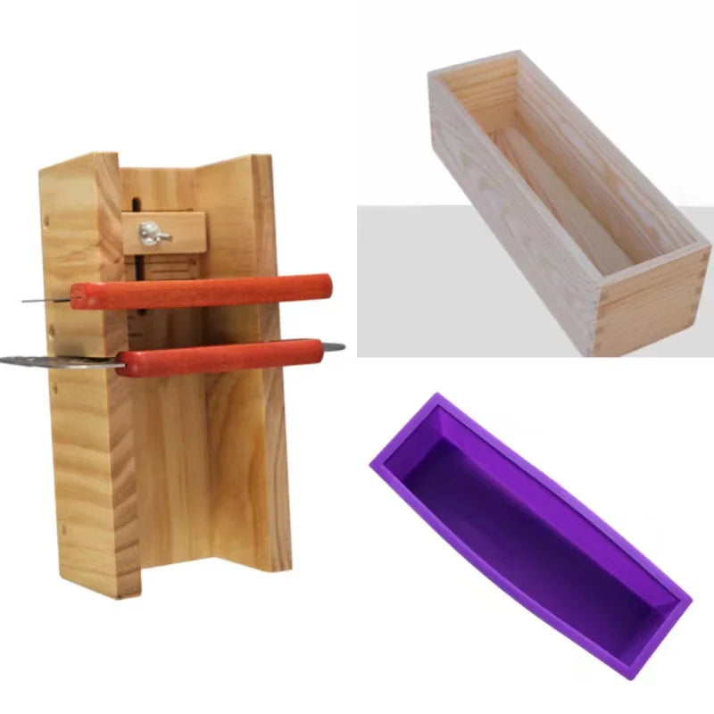 Soap Making Tools Wood Cutting Box 1200g Silicone Soap Mould Rectangular Toast Loaf Mold DIY Handmade Tool Wholesale