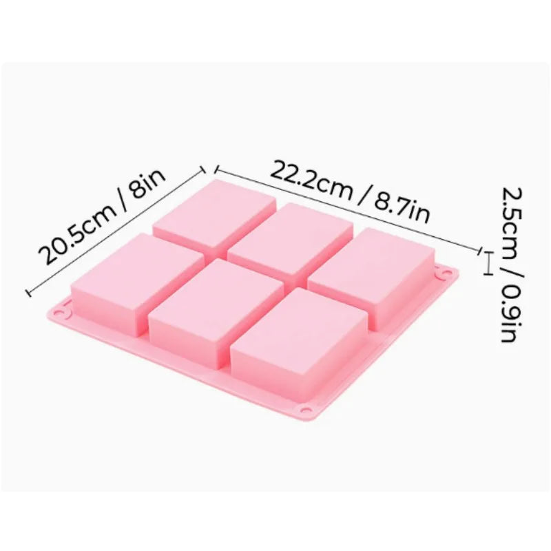 6 Cavity Silicone Soap Molds Oval Shape DIY Soap-making Supplies Handmade Chocolate Cake Mould Soap Making Tools Birthday Gifts
