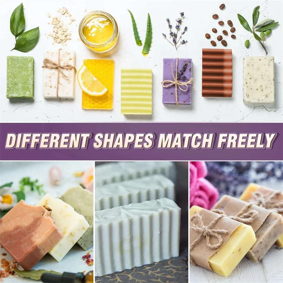 Flexible Rectangular Soap Silicone Mold with Wood Box DIY Tool for Soap Cake Making