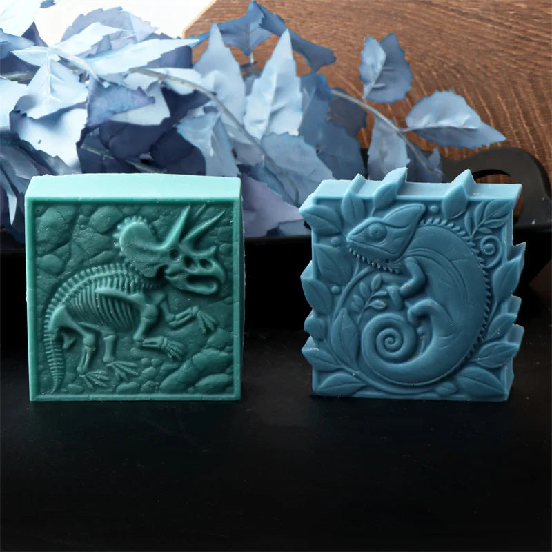 Dino Bones Fossil Skeleton Silicone Soap Mold DIY Dinosaur Gypsum Resin Handmade Crafts Making Mould Halloween Decorative Mould