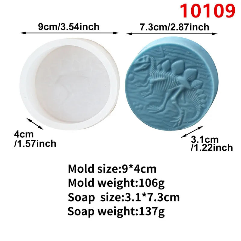 Dino Bones Fossil Skeleton Silicone Soap Mold DIY Dinosaur Gypsum Resin Handmade Crafts Making Mould Halloween Decorative Mould