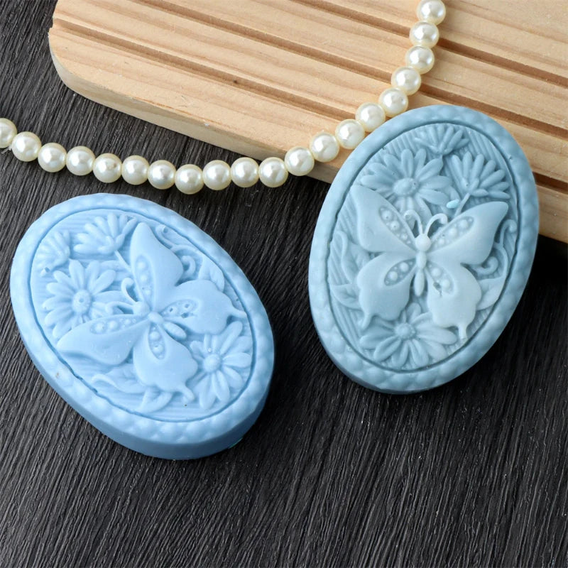 Silicone Soap Mold Flower & Butterfly Plant Pattern Cake Decoration Molds for Aroma Gypsum Chocolate & Mousse Gift Making Tool