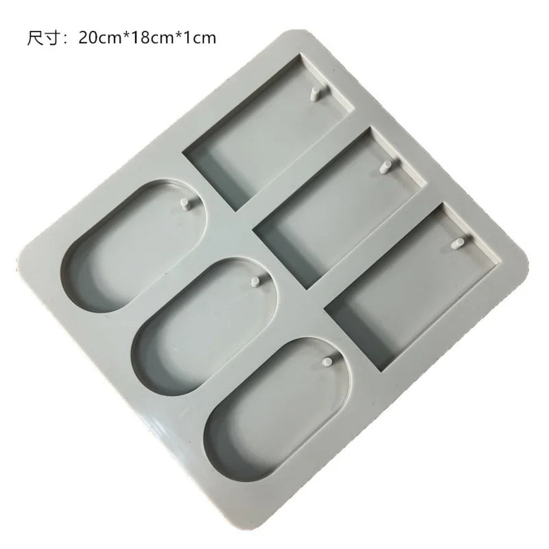 DIY Soap Mold Silicone Mold 6-cavity Wax Label Gypsum Hanging Solid Bottom Plate Silicone Mold Handmade Hexagonal Epoxy Soap
